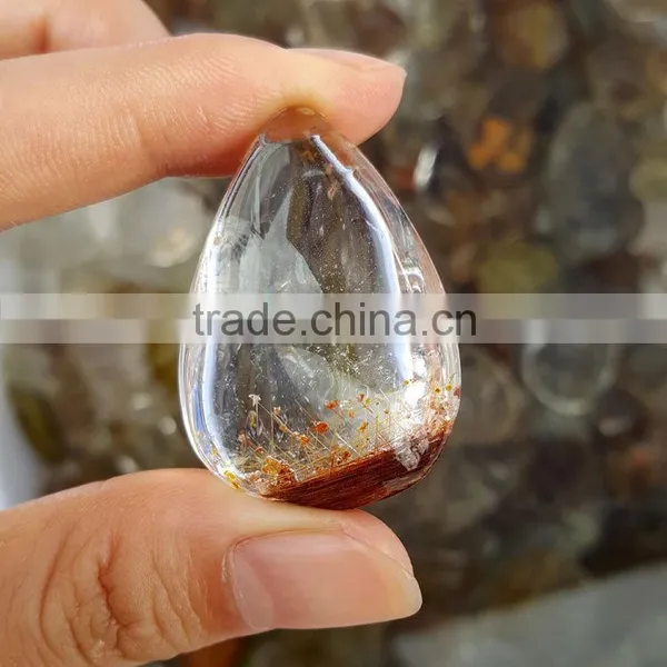 Rutilated White Crystal Quartz Stone Pendants Gems photo-2