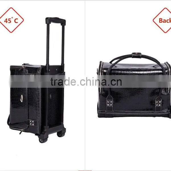 2016 New Arrival Wholesale Classic Black High Quality PU Leather Cosmetic Bag Makeup photo-3