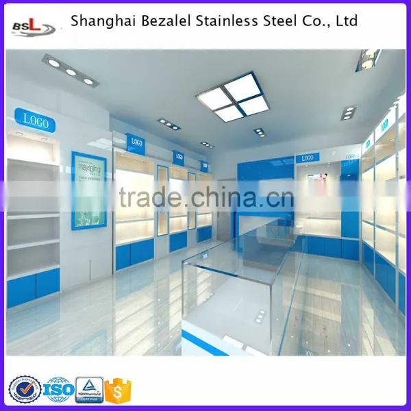 Newest High End Customized Wooden Stainless Steel Display Showcase photo-5