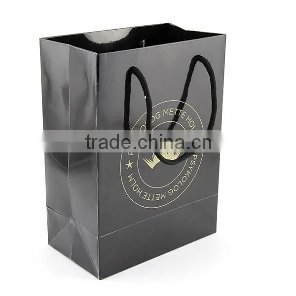 Coated Paper Printed Luxury Black With Logo Paper Bag photo-3