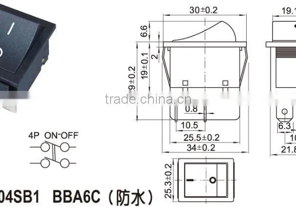Double Pole Small Pin Mini Rocker Switch T120,rocker Switch Used in Desk USB Mini Fan photo-6