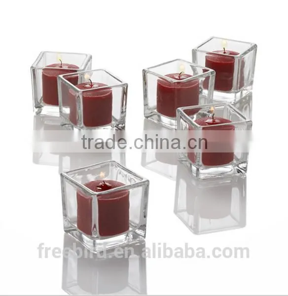 Cube Clear Glass Votive Candle Holder photo-4