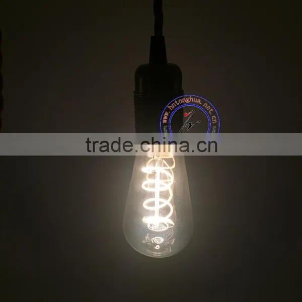 New Curly Filament LED Lamp ST64 Clear Glass Decorative Led Lights Bulb photo-5