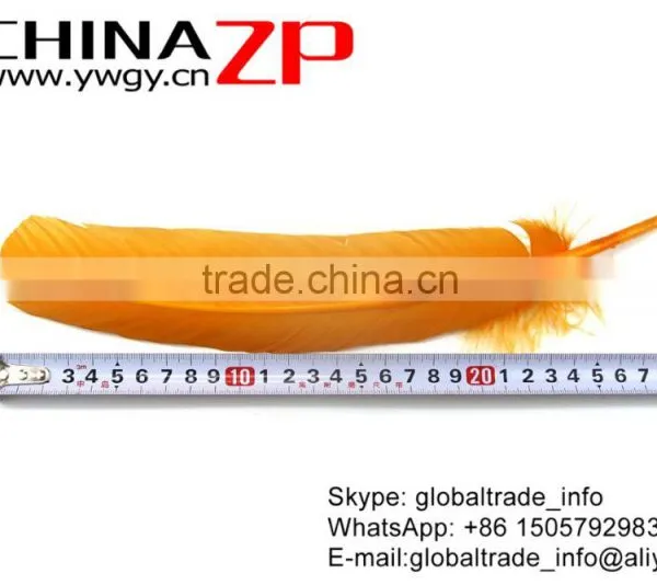 CHINAZP Wonderful Quality Natural Feather Dyed Light Orange Solid Color Turkey Feathers photo-4