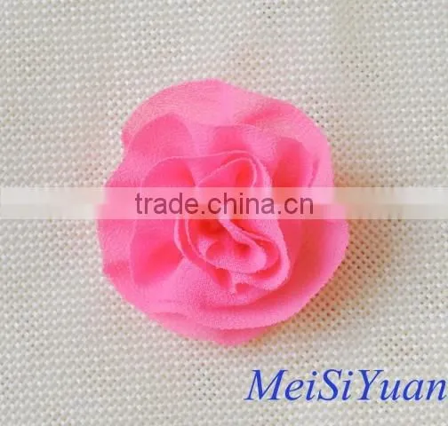 Forever Rose Flower for Girl Dresses/ribbon Flowers for Gartments/ Brooch Women Chiffon Flower photo-2