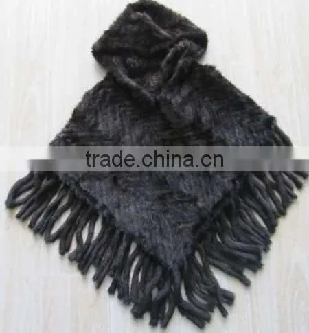 Factory Price Knitted Mink Fur Cape for Women /wholesale and Retail photo-2