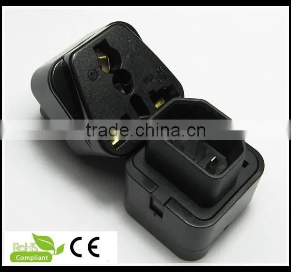 Plug With Socket Type Female Socket to C14 Plug Adapter