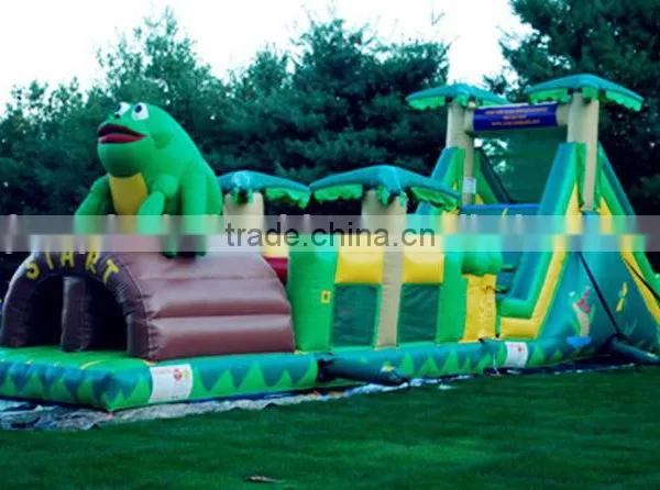2016 Cheap Jungle Obstacle Course Children Mega Bounce Challenge With Frog Inflatable Obstacle Park photo-2