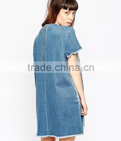 House Of Holland A-Line Denim Dress Lightweight Denim photo-3