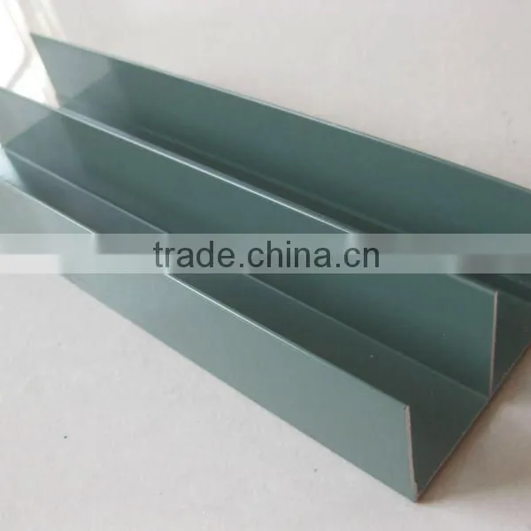 Green Powder Coating Aluminium Extrusion Sliding Door Rail Profile