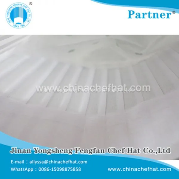 60g Special White Non Woven Flat Top Cook Cap Disposable Chef Hat photo-3