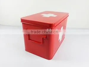 PT Medicine Storage Box Metal Red With White Cross Large photo-2