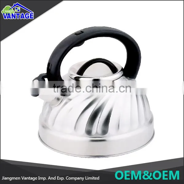 Hot Water Kettle Stainless Steel Whistling the Kettle With Wooden Handle photo-3