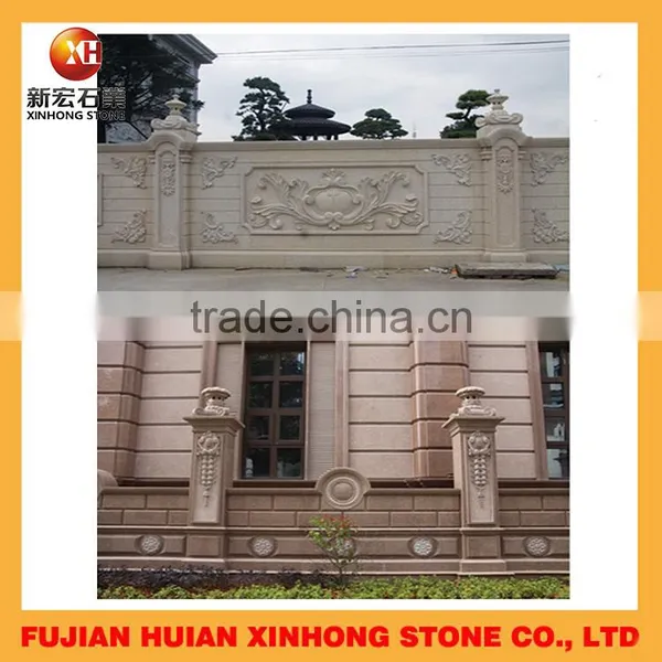 Natural Carved White Stone Columns and Stone Balustrade photo-6