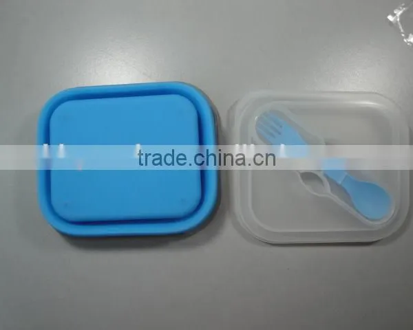 2015 Wholsale 2 Compartment Silicone Collapsible Lunch Box,silicone Lunch Container photo-3