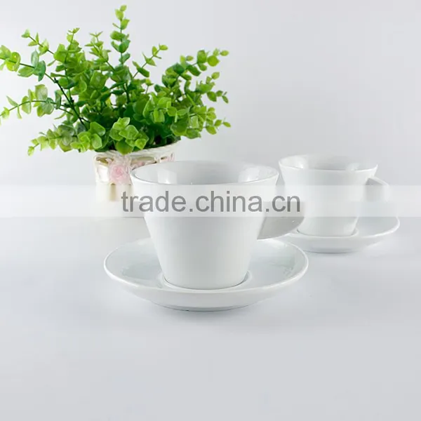 Wholesale White Custom Logo Cappuccino Cup and Saucer Set photo-2