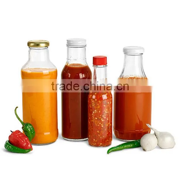 Clear Round Glass Sause Bottle With Screw Cap photo-2