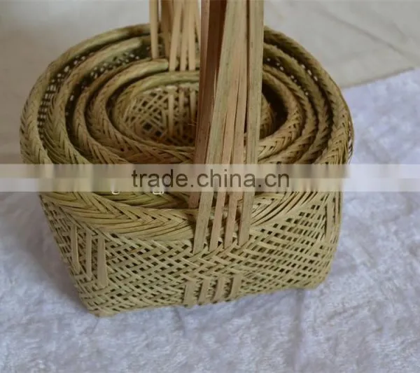 Wholesale Cheap Bamboo Basket With Handle Woven Basket photo-6