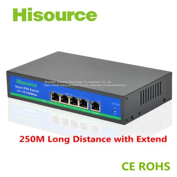Hisource 4+1 встроенный POE коммутатор на дальность 250 м для Mikrotik/UBNT wifi AP CPE роутера photo-3