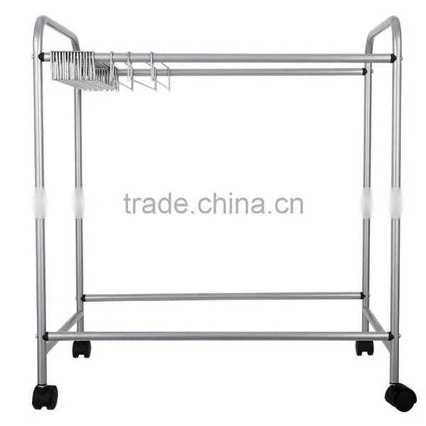 Rollin Pants Trolley/18 Pants Closet Rolling Trolley Hanger Slacks Organizer Rack With Hangers photo-2