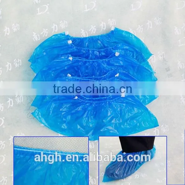 Medical Disposable Waterproof Anti Skid PE Shoe Cover,Nonwoven Fabric of Disposable CPE Shoe Cover for Hospital or Clinic photo-2