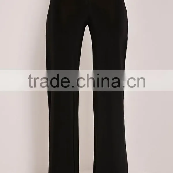 Black Side Split Slinky Latest Design Women Trousers photo-2