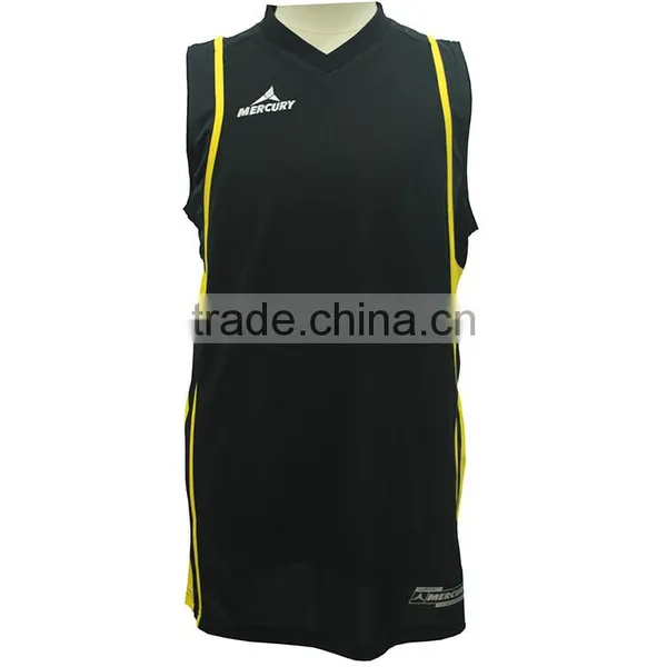 Black Selling Basketball Fabrics Mesh Jersey photo-3