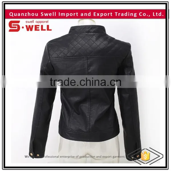 2016 Wholesale Custom Cheap Motorcycle pu Lady Jacket photo-2
