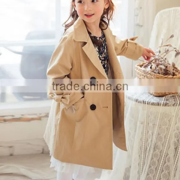 Zm35783a Children's Boutique Clothing Latest Design Girls Trench Coat photo-3