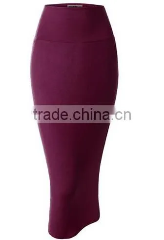Fashion Lightweight Stretchy Fabric Elastic Waist Band Pencil Skirt for Woman photo-6