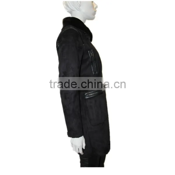 2014-2015 New Design Lady Sherpa Faux Fur Coat photo-2
