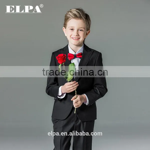 ELPA NXB0097 Slim Black Fancy 3 Piece Designer Kids Boys Suits photo-4