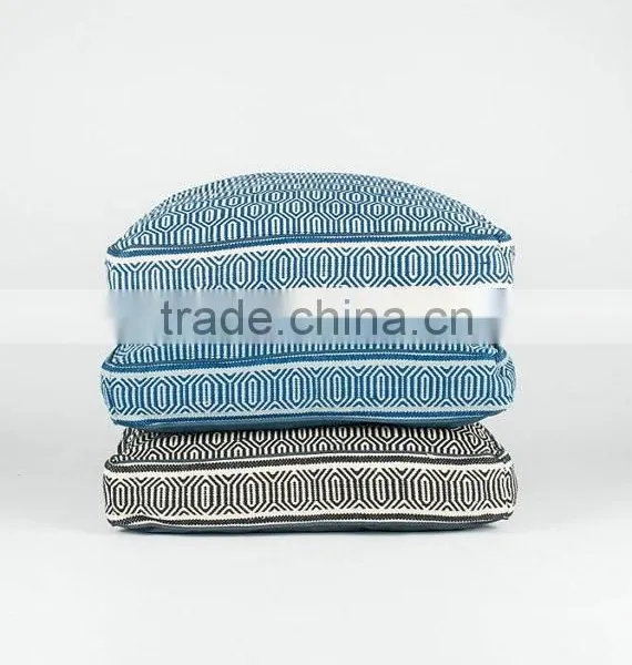 Navy Blue and Light Blue Geometric Square Dog Bed photo-5