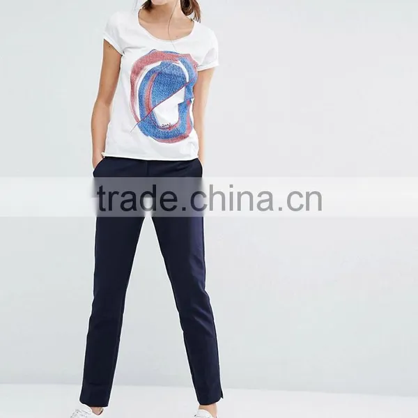 2016 Guangzhou Shandao Casual Summer O-neck Short Sleeve 160g 100% Cotton Custom Womens High Quality Tshirt photo-4