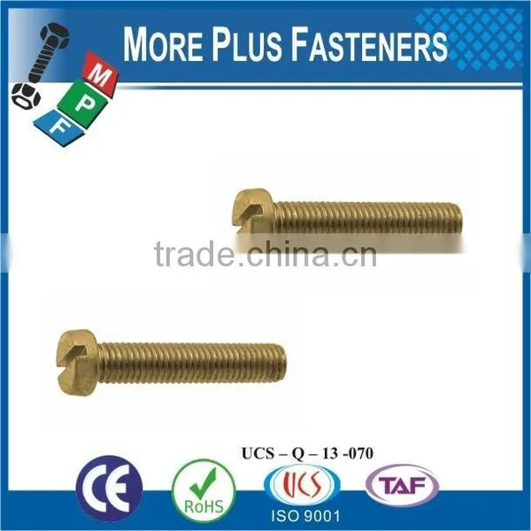 Made in Taiwan High Quality Carbon Steel Copper DIN 84 Saw Slot Drive Cheese Head Machine Metric Bolts photo-2
