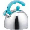Whistling Kettle With Blue Bakelite Moving Handle and Knob