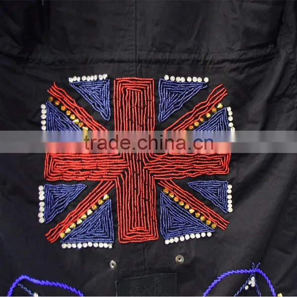 New Fashion Black Long Britain Beading Faux Fur Coat for Men photo-5