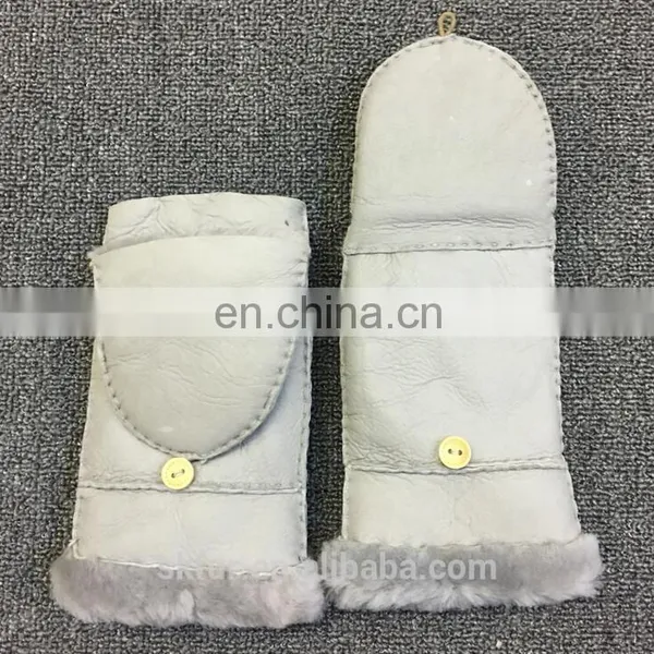 China Factory Wholesale Genuine Sheepskin Fur Leather Gloves for Men and Kids photo-6