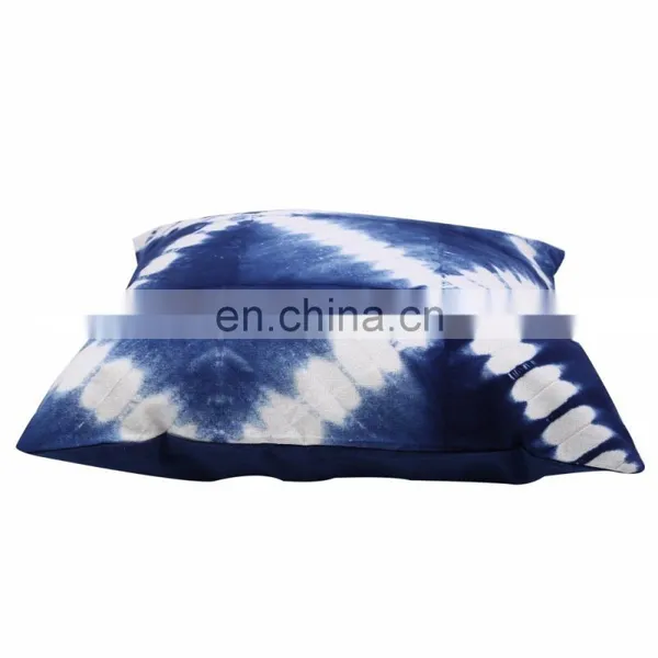 Indigo Tie Dye Cushion Cover 16x16 Shibori Pillows Decorative Throw Pillow Case photo-2