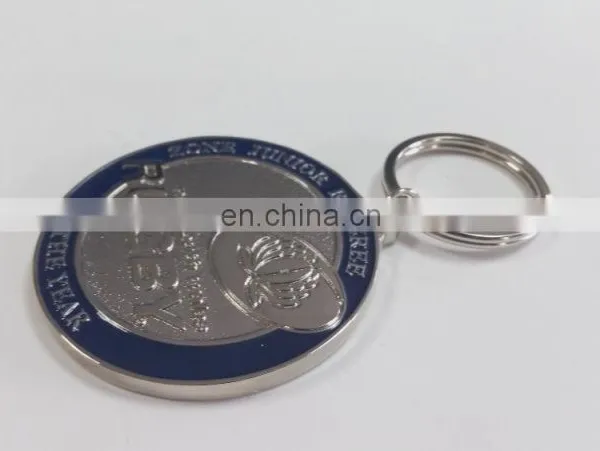 Custom Zinc Alloy Shiny Silver Die Cast Soft Enamel Sparkle Texture Keychain /Gift /Souvenir photo-4