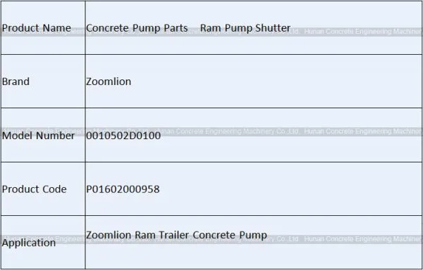 Zoomlion Stationary Concrete Pump Parts Shutter Valve Gate Valve Paddle Valve Sluice Valve 0010502D0100 P01602000958 photo-2