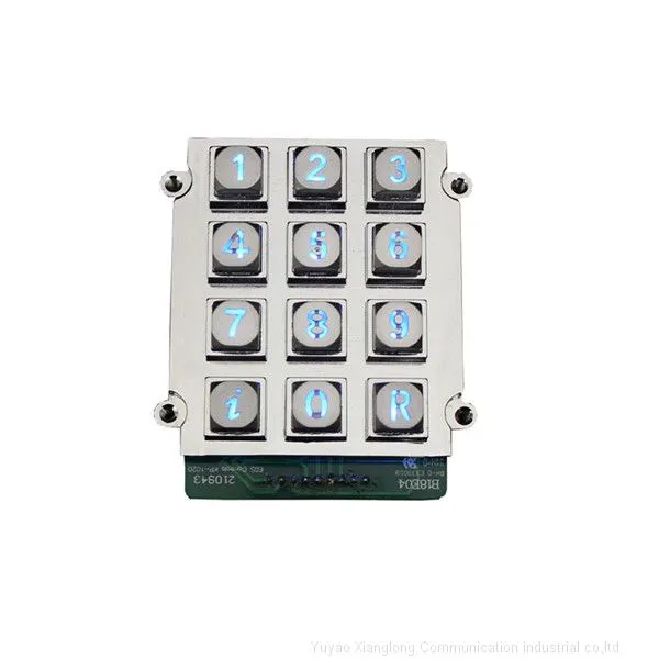 3x4 Layout Matrix Metal Keypad for Access Control photo-3