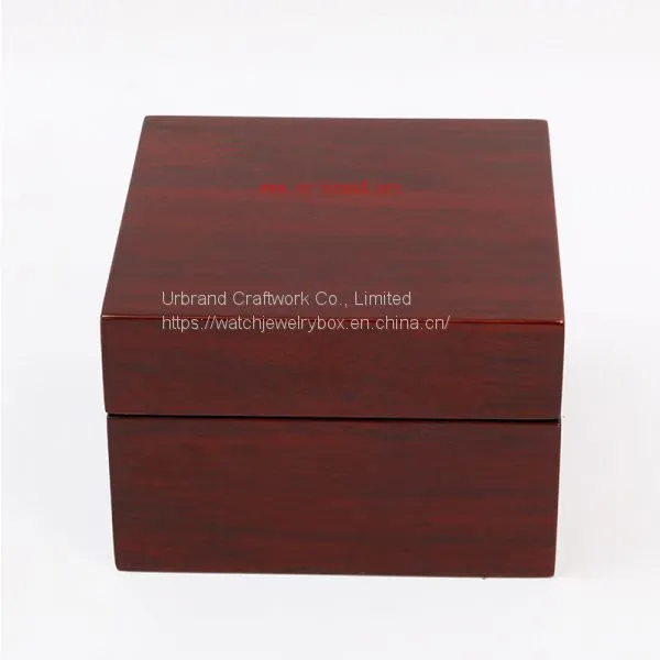 Top Sell Dark Red Wooden Paper Watch Box Luxury Glossy Painted Wooden Men Watch Gift Box With the Factory Price photo-5