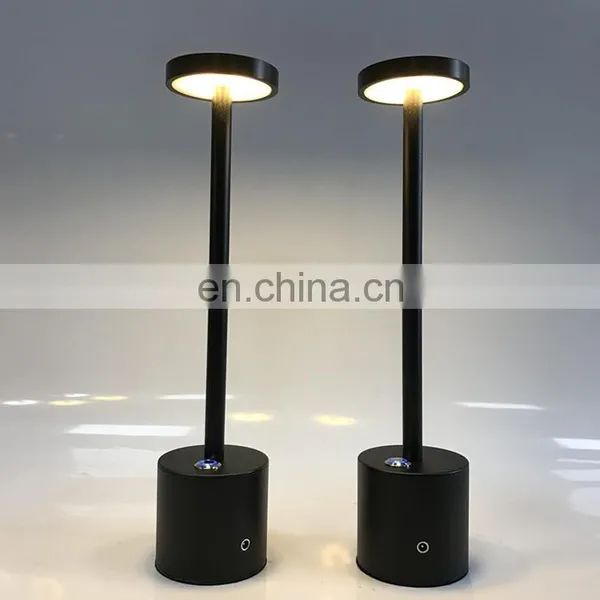 Shenzhen Wholesale Hotel Restaurant Golden Wireless Cordless USB Rechargeable Touch Dimming Desk Lamp photo-4
