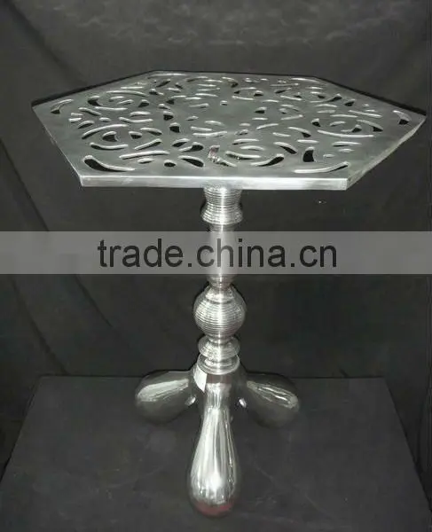 Aluminum Tea Coffee Table With Silverish Finish photo-2