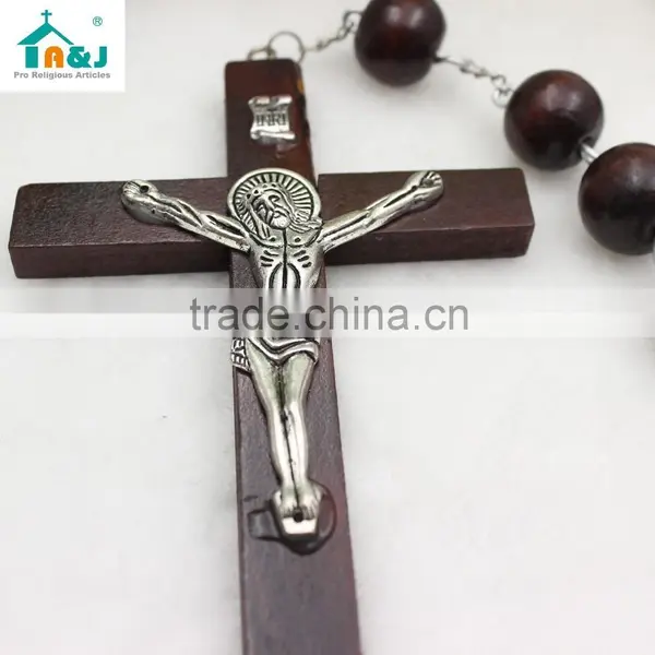 Big Wooden Bead Wall Rosary photo-3