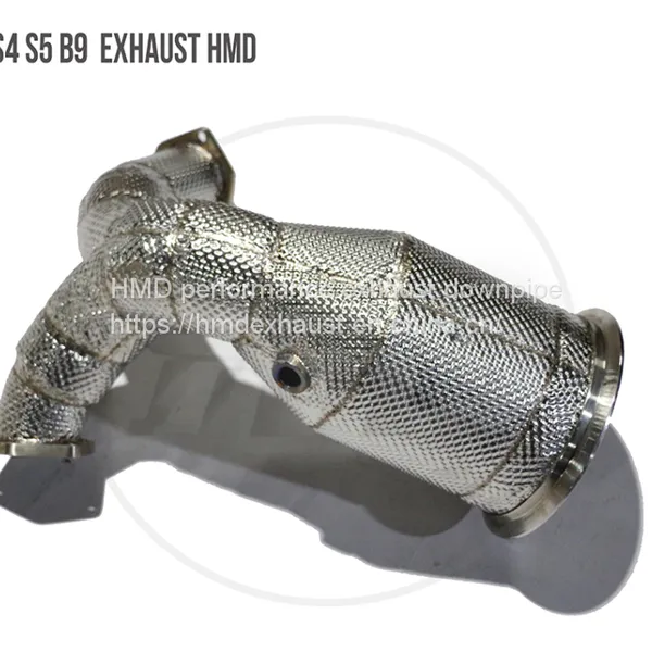 Exhaust Manifold Downpipe for Audi S4 S5 B9 Car Accessories With Catalytic Header Without Cat Whatsapp008613189999301 photo-3