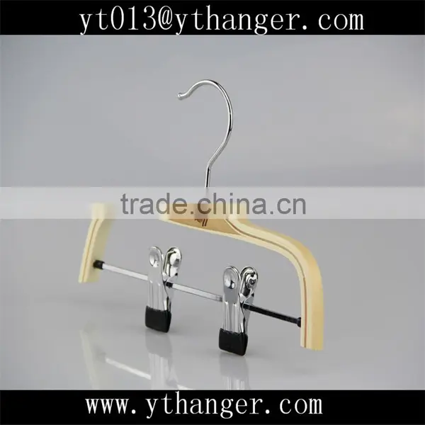 CY-278 Bend Shape Kid Wooden Coat Hangers With Children Pants Hanger photo-4