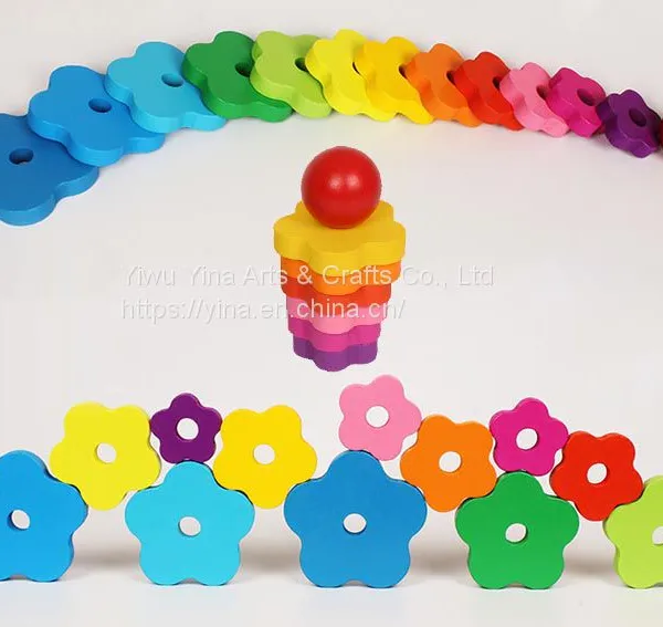 Educational Grimms Natural Wooden Stacking Toys Large Rainbow Building Blocks for Kids photo-4