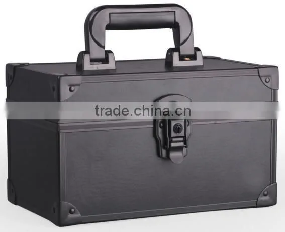 High Quality Black Aluminum Makeup Artist Vanity Case, Cosmetic Jewelry Storage Box, Beauty Box Makeup Vanity Case Bag photo-2